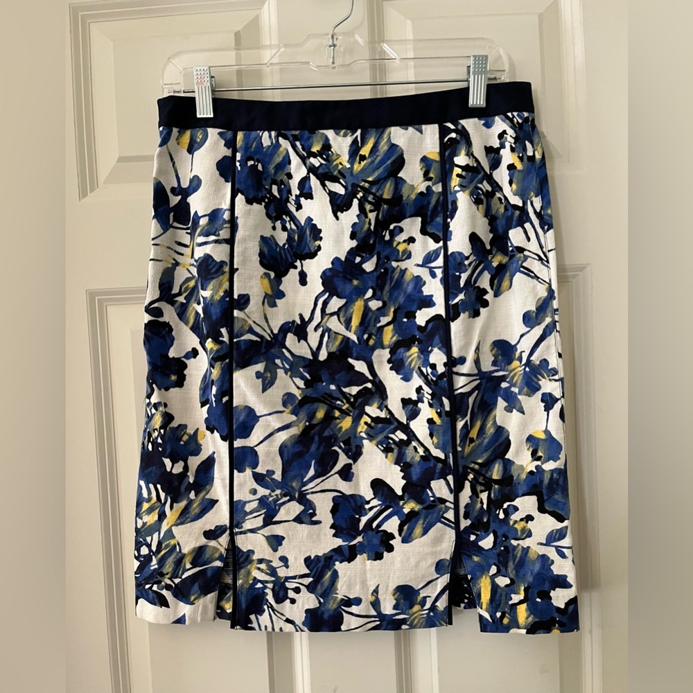 Women’s Rafaella Skirt Floral Navy White Yellow Pencil Skirt Spring Skirt Size 6